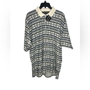 VTG Y2K Deadstock Aztec Tribal Western Men’s Spindle River Polo Size Large